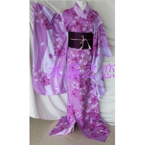 Кимоно  фиолетовое длинное